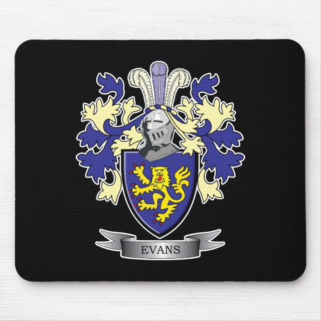 Evans-Familienwappen-Wappen Mousepad (Vorne)
