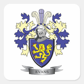 Evans-Familienwappen-Wappen Quadratischer Aufkleber