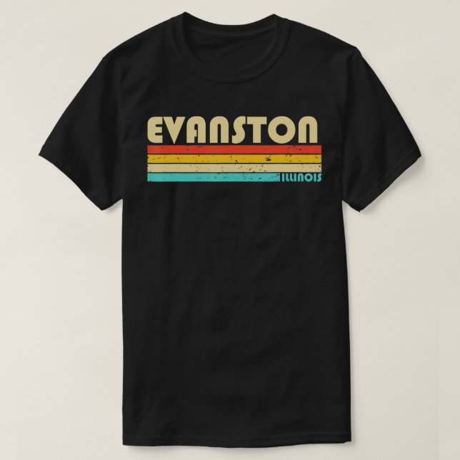EVANSTON IL ILLINOIS Funny City Zuhause Roots Retr T-Shirt (Design vorne)