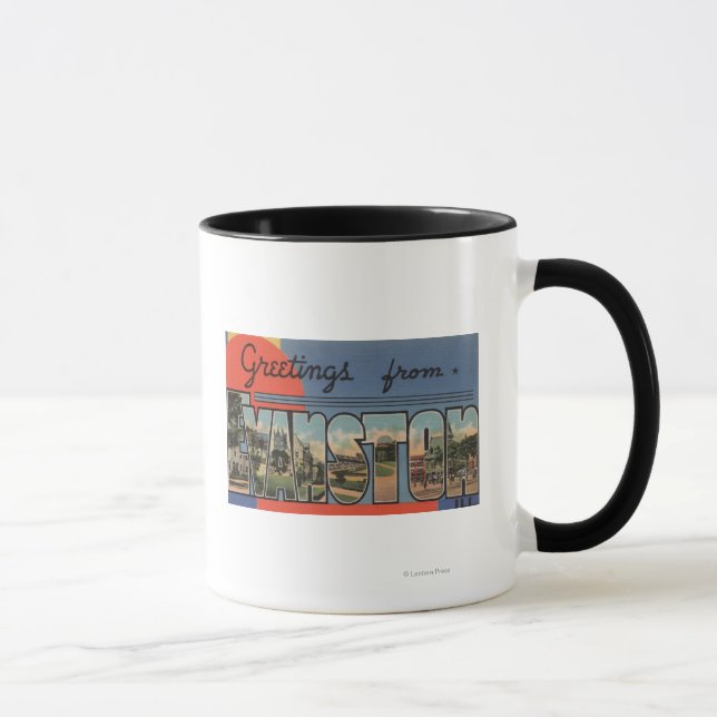 Evanston, Illinois - Große Briefmarkenszenen Tasse (Rechts)