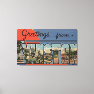 Evanston, Illinois - große Buchstabe-Szenen Leinwanddruck