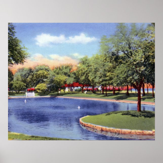 Evanston Illinois Lagoon Lake Front Park Poster (Vorne)