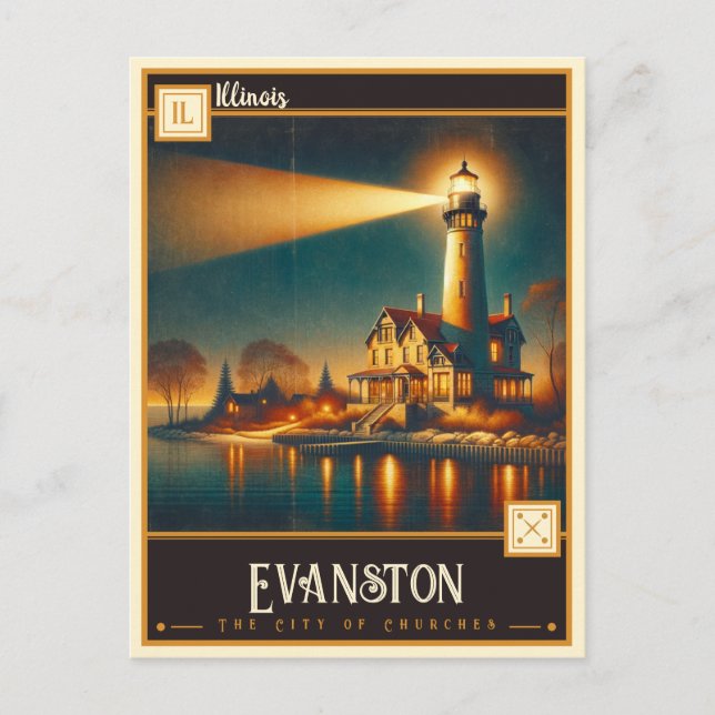 Evanston, Illinois | VINTAG Postkarte (Vorderseite)