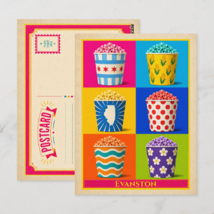 Evanston Postkarte Illinois Popcorn Vintage Pop Ar