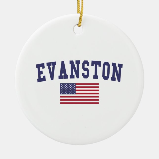 Evanston US Flag Keramikornament (Vorne)