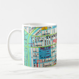 EVANSTON, Vintage Karte IL Tasse