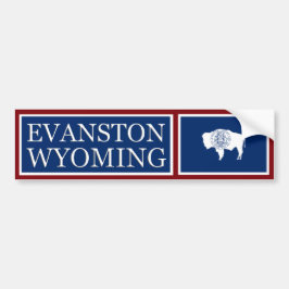 Evanston Wyoming State Flag Autoaufkleber