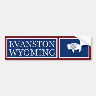Evanston Wyoming State Flag Autoaufkleber