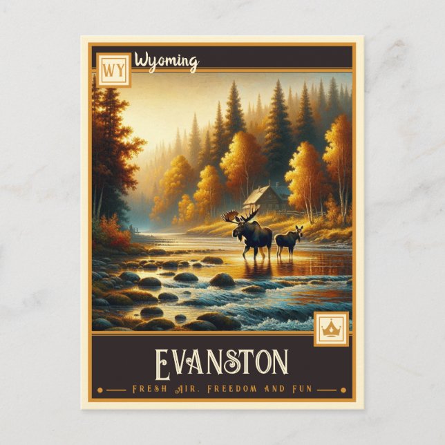 Evanston Wyoming | VINTAG Postkarte (Vorderseite)