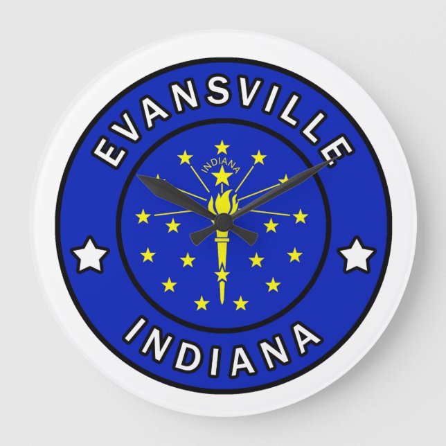 Evansville Indiana Große Wanduhr (Vorderseite)