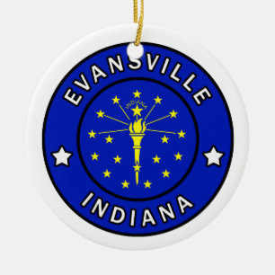 Evansville Indiana Keramik Ornament