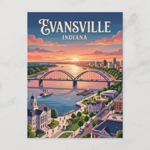 Evansville, Indiana Postkarte