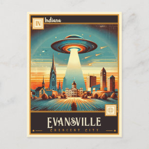 Evansville, Indiana Vintage Postkarte