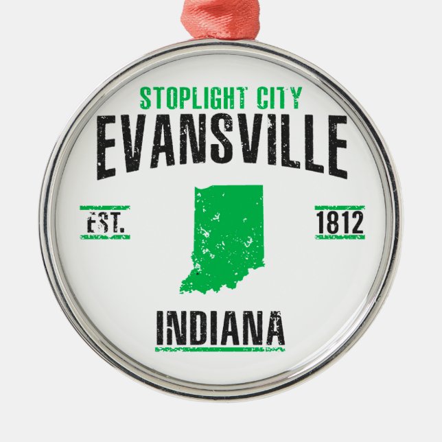Evansville Silbernes Ornament (Vorne)