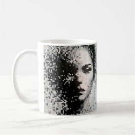 Évaporation Portrait chic pixel art noir et blanc Kaffeetasse