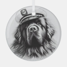 Eva's Captain Newfundland Dog Circle Ornament