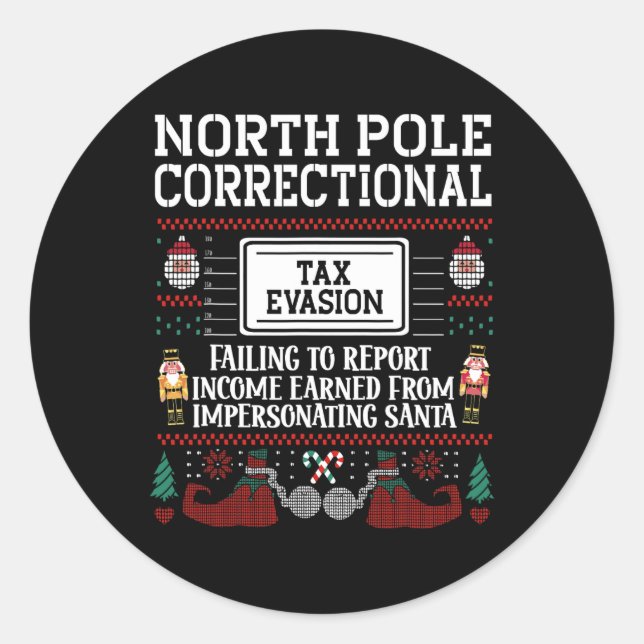 Evasion - Elf Familienweihnachtsmatte Vater Onkel  Runder Aufkleber (Vorderseite)