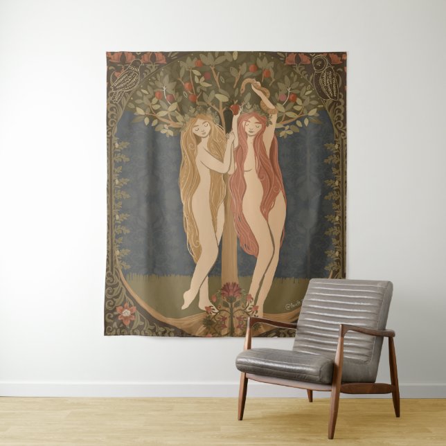 Eve and Lilith Tapestry Wandteppich (Beispiel)
