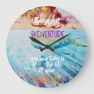 EVE bemalt Tropical Island Whale Wall Uhr