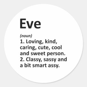 Eve Definition Personalisiert Name Funny Birthday Runder Aufkleber