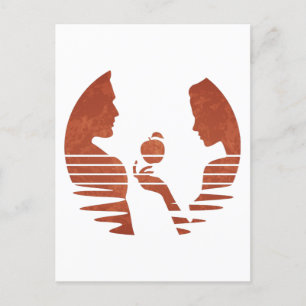 Eve Hand an Adam, Grunge Version 3/3 Postkarte