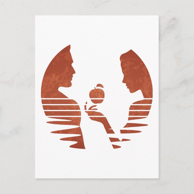 Eve Hand an Adam, Grunge Version 3/3 Postkarte (Vorderseite)