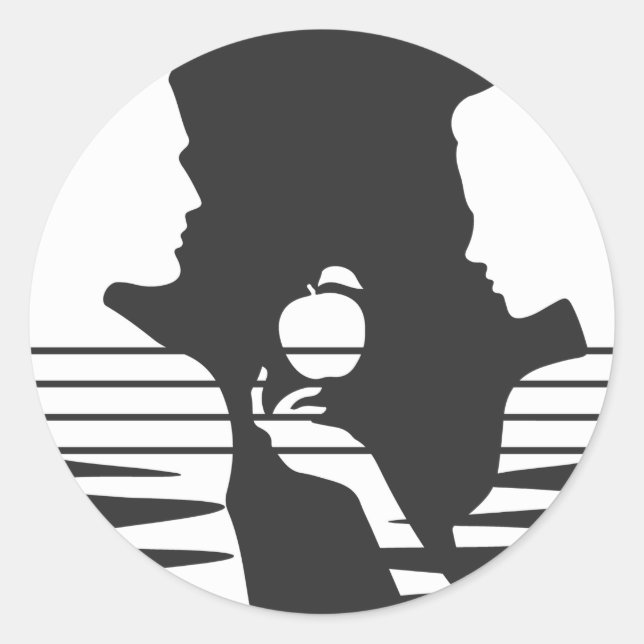 Eve Hand an Adam, Weiße Version 2/3 Klasse Runder Aufkleber (Vorderseite)