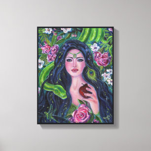 Eve im Garten Eden Python Apfel von Renee Leinwanddruck