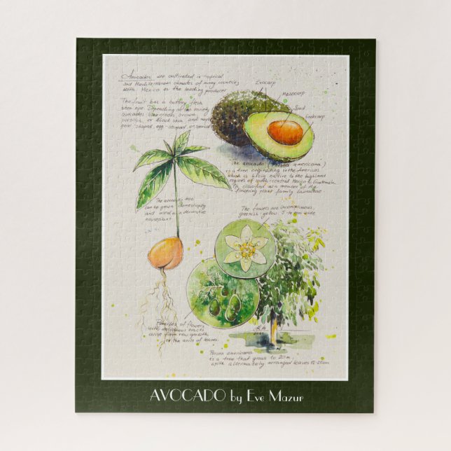 EVE Painted Avocado Botanical Illustration Poster Puzzle (Vertikal)