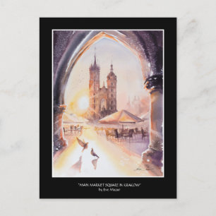 EVE Painted Krakau Old Town Postcard Postkarte