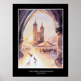 EVE Painted Krakau Old Town Poster
