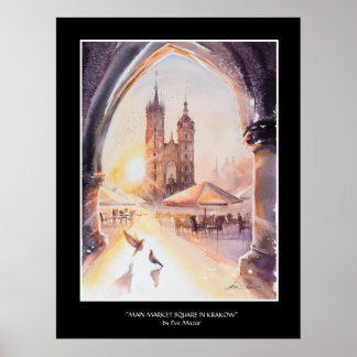 EVE Painted Krakau Old Town Poster
