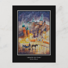 EVE Painted Krakau Old Town Poster Postkarte