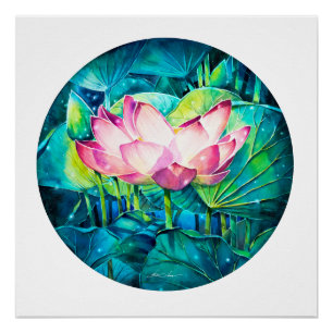 EVE Painted Lotus Blume Poster
