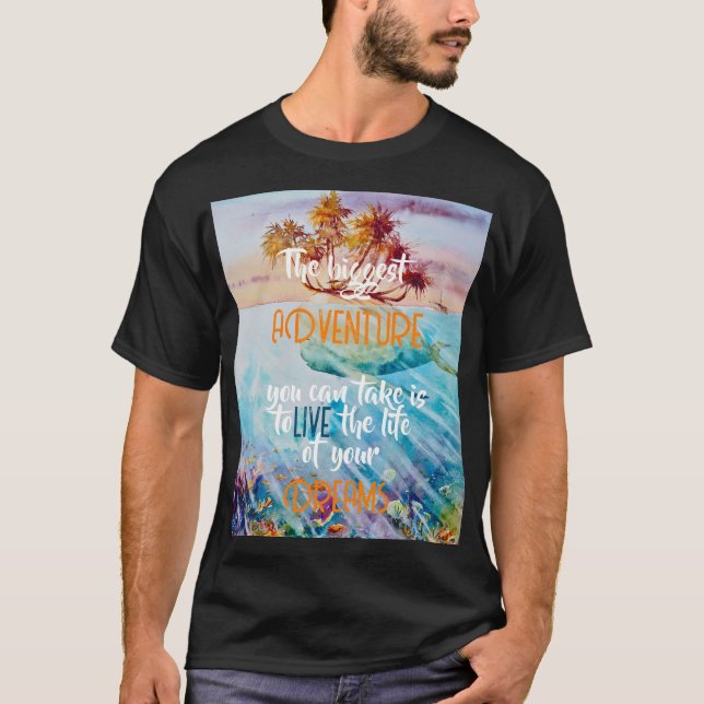 Eve Painted Tropical Island Whale Foto Print T-Shirt (Vorderseite)