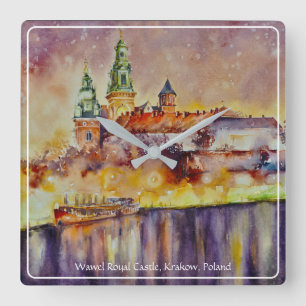 EVE Painted Wawel, Krakow, Poland        Quadratische Wanduhr