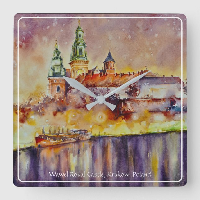 EVE Painted Wawel, Krakow, Poland        Quadratische Wanduhr (Vorderseite)