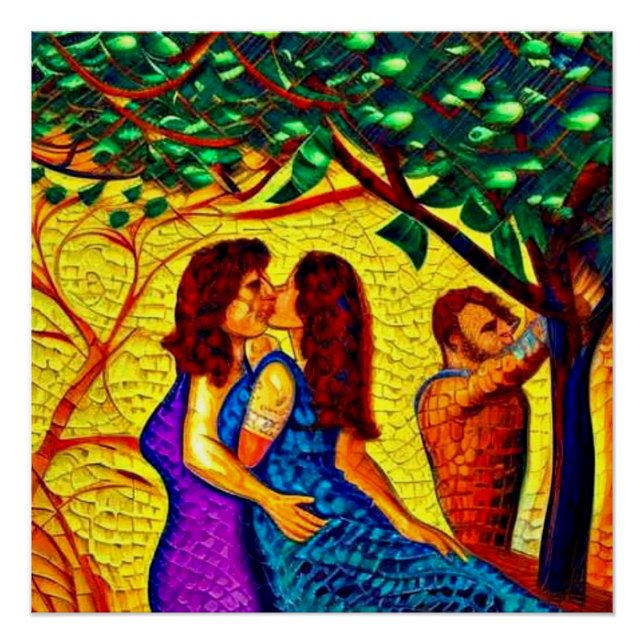 Eve und Friend mit Adam Poster (Vorderseite)