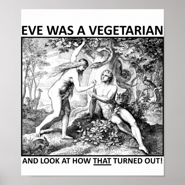 Eve Vegetarian Funny Poster (Vorne)