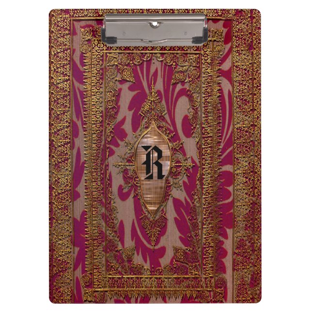 Evelio Eleganter Chic Französischer Monogramm Klemmbrett (Vorderseite)