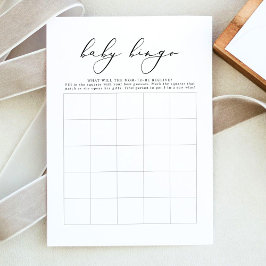 EVELYN Baby Dusche Bingo Card | Minimalistisches S Einladung