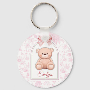 Evelyn   Benutzerdefiniertes rosa Teddy-Bär-Kinder Schlüsselanhänger