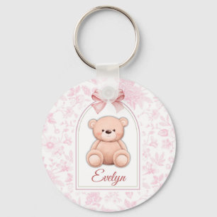 Evelyn Benutzerdefiniertes rosa Teddy-Bär-Kinder Schlüsselanhänger