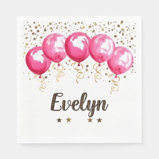 Evelyn Birthday Serviette (Vorderseite)