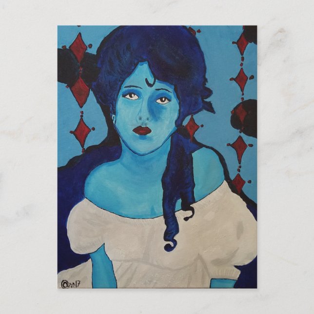 Evelyn Blue Postkarte (Vorderseite)