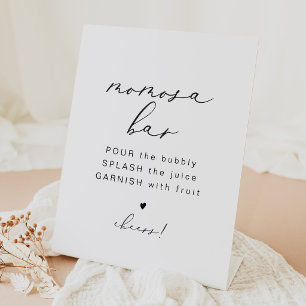 EVELYN Elegant Calligraphy Momosa Bar Sign Sockelschild