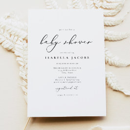 EVELYN Elegant Calligraphy Script Babydusche Einladung