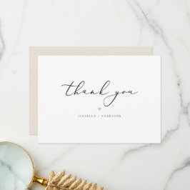 EVELYN Elegant Calligraphy Script Moderne Minimal Dankeskarte