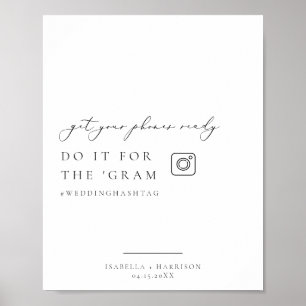 EVELYN Elegant Instagram Hashtag Wedding Sign Poster