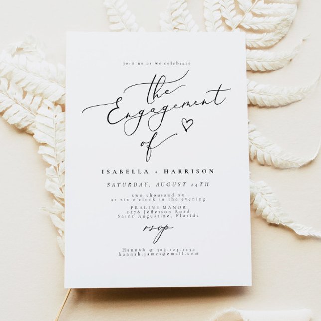 EVELYN Elegante Calligrafy Script Engagement Party Einladung (Von Creator hochgeladen)